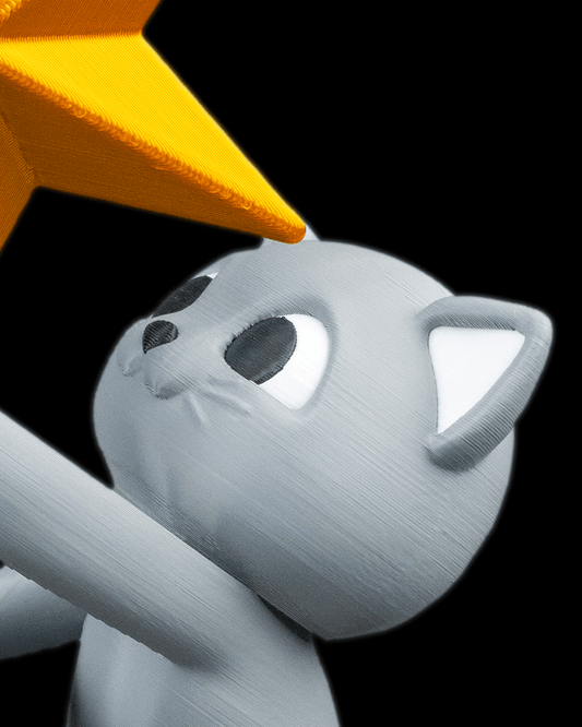 Meow de Natal – Gato Colocando a Estrela na Árvore de Natal